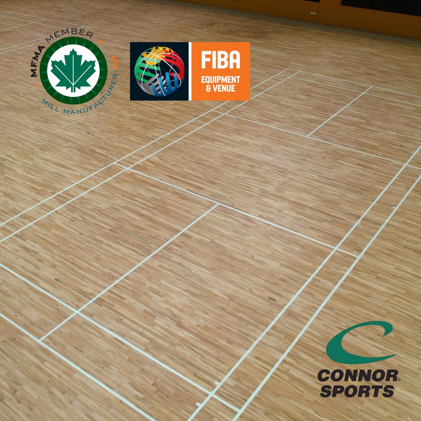 Connor Sports Maple Top Wood (FIBA certified, MFMA 3rd Grade)