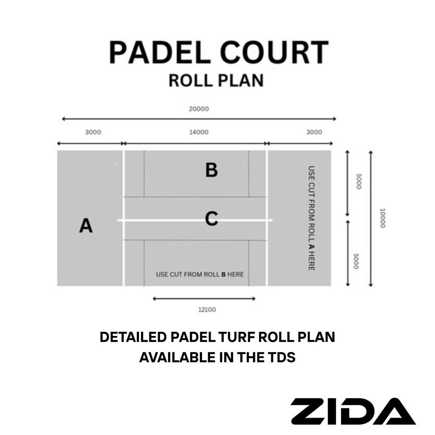 ZIDA Play 13mm Padel Turf (Blue)